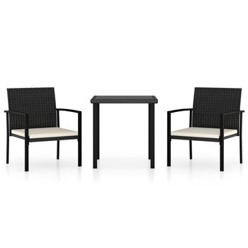 Stół ogrodowy z krzesłami - czarny rattan / AAALOE - Zakito Home