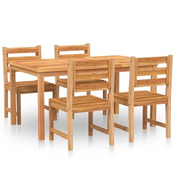 Stół ogrodowy z krzesłami tekowymi 150x90, brązowo - Zakito Europe