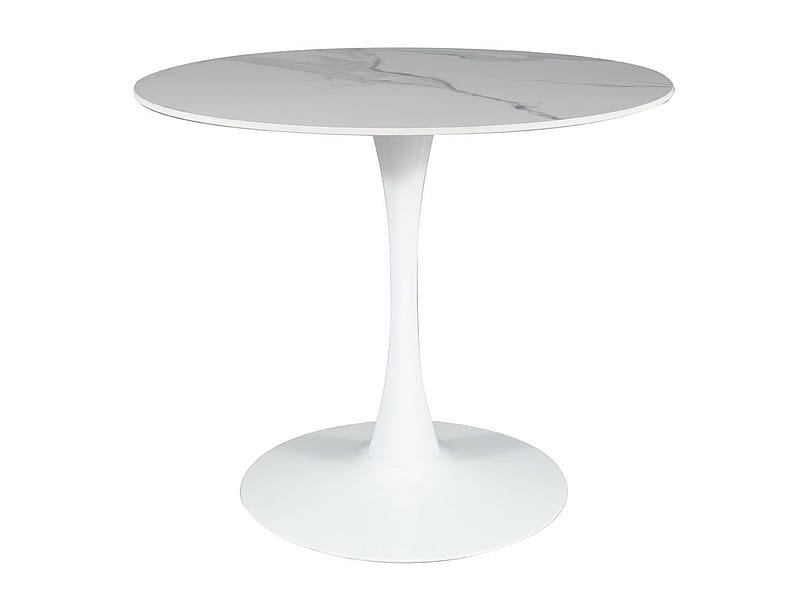 Zdjęcia - Stół kuchenny Signal Stół okrągły ESPERO ceramika calacatta/biały glamour 