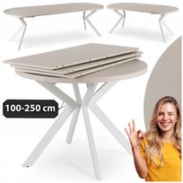 Stół Okrągły Rozkładany Kuchenny Do Jadalni Salonu Kaszmir LUKAS 100/250