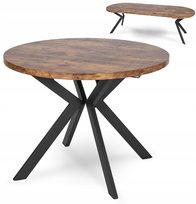 Stół Okrągły Rozkładany Nowoczesny Jadalnia Salon Loft Dąb Rustykalny LUKAS