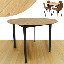 STÓŁ OKRĄGŁY SKANDYNAWSKI SALON KUCHNIA JADALNIA EMMA PLUS FI90 DĄB ZŁOTY