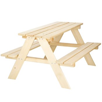 Stół piknikowy dla dzieci drewniany z ławkami 90x79x50 cm - Springos