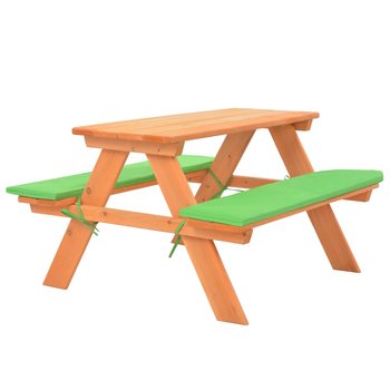 Stół piknikowy drewniany dla dzieci, zielony, 89x7 - Zakito