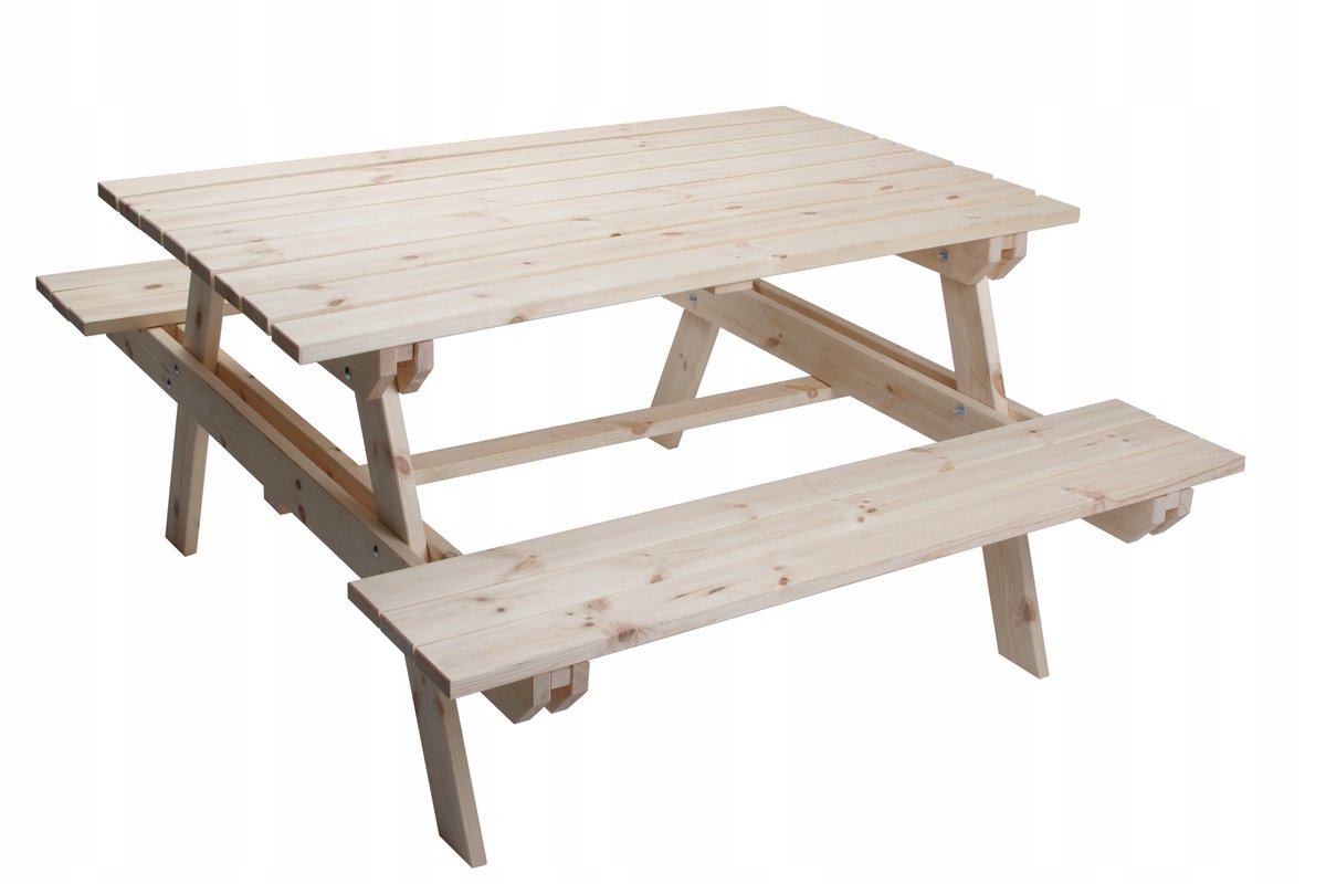 Stół piknikowy z ławkami ogrodowy biesiadny piwny drewniany na balkon ...