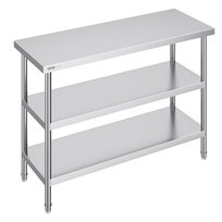 Stół przygotowawczy ze stali nierdzewnej 3-poziomowy 122x46cm do kuchni Vevor