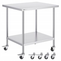 Stół Roboczy ze Stali Nierdzewnej - do Warsztatu i Gastronomii 76x46x95 cm Vevor