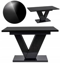 Stół Rozkładany 120/160 Nowoczesny Do Salonu Jadalni Czarny Połysk CLARK