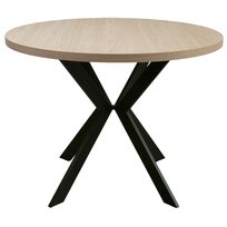 Stół rozkładany do jadalni Callions 100-180x100 cm dąb olejowany z czarnymi nogami