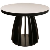 Stół rozkładany do jadalni Diciffy 100-140x100 cm kaszmir z czarną podstawą