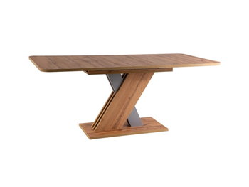 Stół rozkładany do jadalni EXEL 140(180)x85 dąb wotan/srebrny - Signal Meble