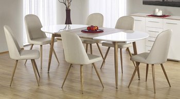 Stół rozkładany ELIOR Ebis, biały, 120x100x75 cm - Elior