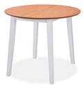 Stół rozkładany ELIOR Toto, biały-brąz, 90x90x75 cm - Elior