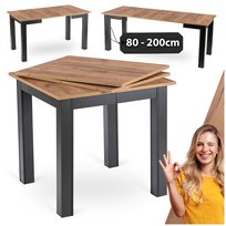 Stół Rozkładany Kuchenny Do Jadalni Salonu Kuchni Duży Dąb Craft BEN 80/200