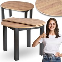 Stół Rozkładany Okrągły Kuchenny Do Jadalni Salonu Dąb Craft HARRY 102/142