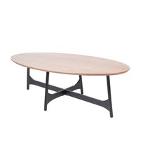 Stół SAVELMA naturalny z czarnymi nogami 120x60x45cm HOMLA
