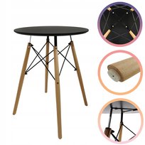 Stół Stolik Okrągły Skandynawski Salon Jadalnia Kuchnia Mia Fi60 Czarny