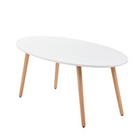 Stół TRAVESA naturalny z białym blatem 110x60x45cm HOMLA
