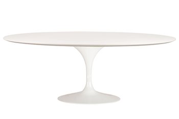 Stół TULIP ELLIPSE biały - blat owalny MDF, metal - King Home