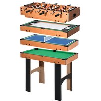 Stół wielofunkcyjny HOMCOM 4 w 1 z hokejem stołowym, piłkarzykami, bilardem, tenisem stołowym, stół wielofunkcyjny z płyty MDF, 92 x 78 x 80 cm Homcom