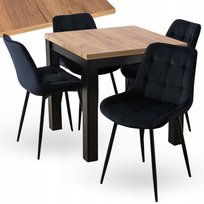 Stół z Krzesłami Rozkładany Do Kuchni Jadalni Salonu Zestaw Komplet x4