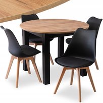 Stół z Krzesłami Rozkładany Do Kuchni Jadalni Salonu Zestaw Komplet x4