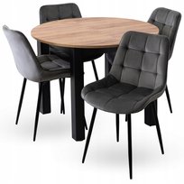 Stół Z Krzesłami Zestaw Rozkładany Okrągły Komplet Do Salon Jadalni Kuchni