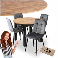 Stół Z Krzesłami Zestaw Rozkładany Okrągły Komplet Do Salon Jadalni Kuchni