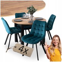 Stół Z Krzesłami Zestaw Rozkładany Okrągły Komplet Do Salon Jadalni Kuchni