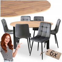 Stół Z Krzesłami Zestaw Rozkładany Okrągły Komplet Do Salon Jadalni Kuchni