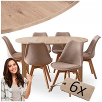 Stół Z Krzesłami Zestaw Rozkładany Okrągły Komplet Do Salon Jadalni Kuchni