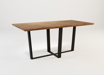 Stół z litego drewna orzechowego i stali V03 SJ NUT - LOFTABLE