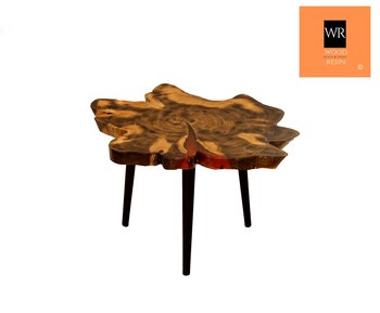 Stół Z Plastra Drewna Żywica Epoksydowa 40 cm x 78 cm x 5 Cm | Opalany Pdos_092129_Z06 / Wood & Resin - WOOD & RESIN