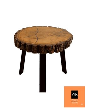 Stół Z Plastra Drewna Żywica Epoksydowa 41 cm x 43 cm x 6 Cm | Pdos_081549_Z02 / Wood & Resin - WOOD & RESIN