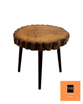 Stół Z Plastra Drewna Żywica Epoksydowa 41 cm x 43 cm x 6 Cm | Pdos_081549_Z05 / Wood & Resin - WOOD & RESIN