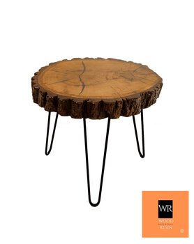 Stół Z Plastra Drewna Żywica Epoksydowa 41 cm x 43 cm x 6 Cm | Pdos_081549_Z07 / Wood & Resin - WOOD & RESIN