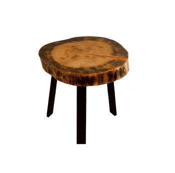 Stół Z Plastra Drewna Żywica Epoksydowa 43 cm x 45 cm x 6 Cm | Opalany Pdos_085053_Z03 / Wood & Resin - WOOD & RESIN