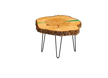 Stół Z Plastra Drewna Żywica Epoksydowa 51 cm x 55 cm x 4,5 Cm | Pdos_090225_Z07 / Wood & Resin - WOOD & RESIN