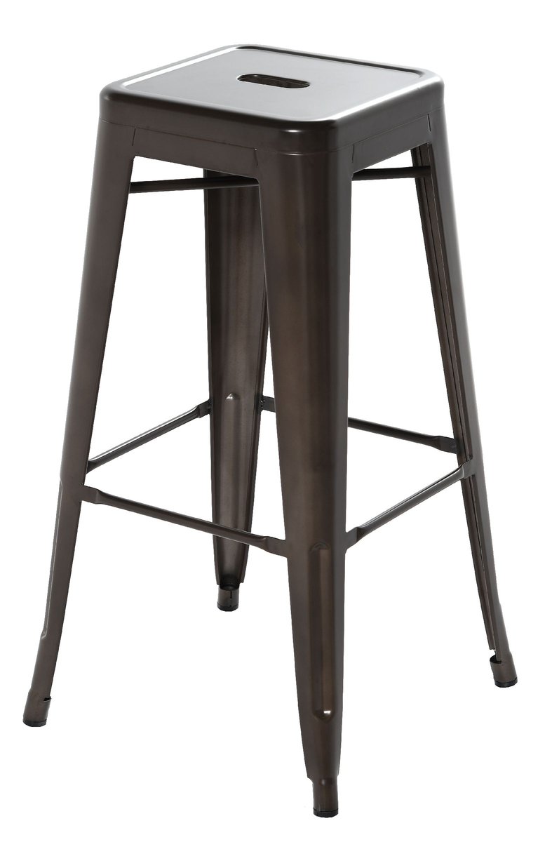 Zdjęcia - Krzesło LOFT Stołek Barowy Metalowy Nowoczesny  Brązowy 