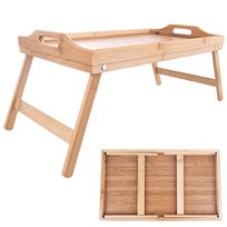 Stolik BAMBUSOWY, drewniany, taca z nóżkami DO ŁÓŻKA, pod laptopa, komputer, tablet, śniadaniowy Orion