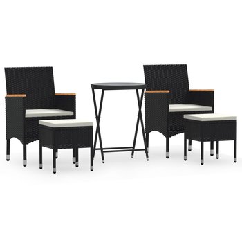 Stolik bistro ogrodowy czarny 60x75cm + 2 krzesła - Zakito Europe