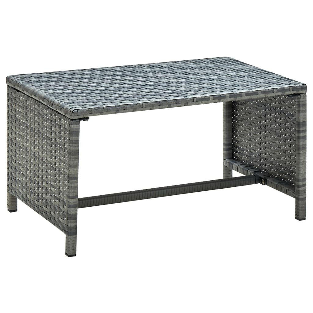 Stolik kawowy, antracytowy, 70x40x38 cm, polirattan