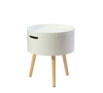 Stolik Kawowy Okrągły Biały 43X38Cm