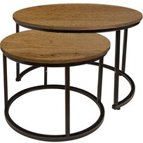 Stolik kawowy okrągły zestaw 2 szt olcha 53×47 43×39 I Begryf