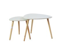 Stolik Kawowy Podwójny Biały 44Cm