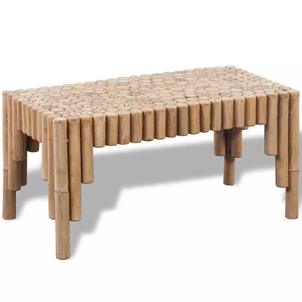 Stolik kawowy z bambusa, jasnobrązowy, 70x35x35 cm