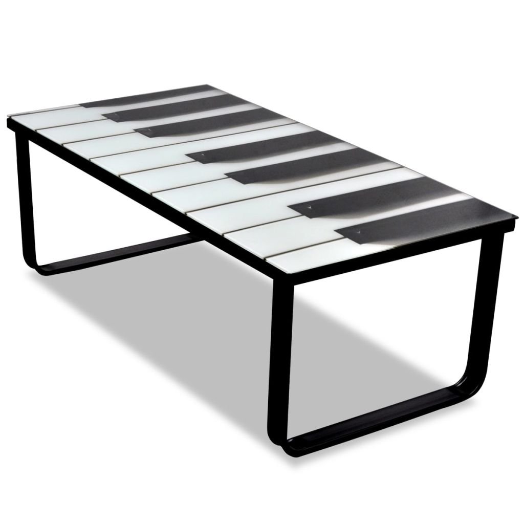 Stolik kawowy ze szklanym blatem, 90x45x32 cm