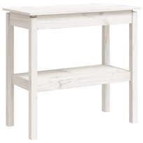 Stolik konsolowy drewniany biały 80x40x75cm z półk / AAALOE