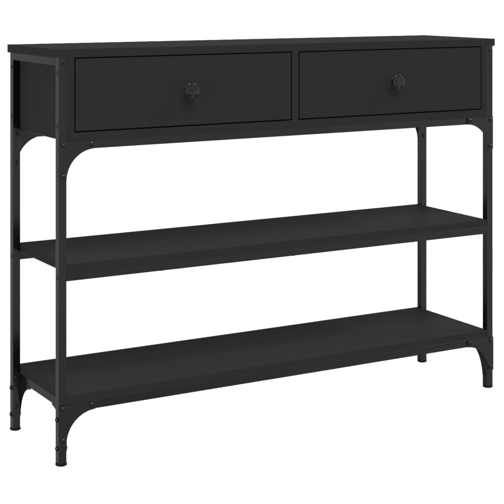 Stolik konsolowy z metalową ramą, czarny, 100 x 25 x 75 cm / AAALOE ...