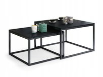 stolik ława industrial podwójny loft czarny mat